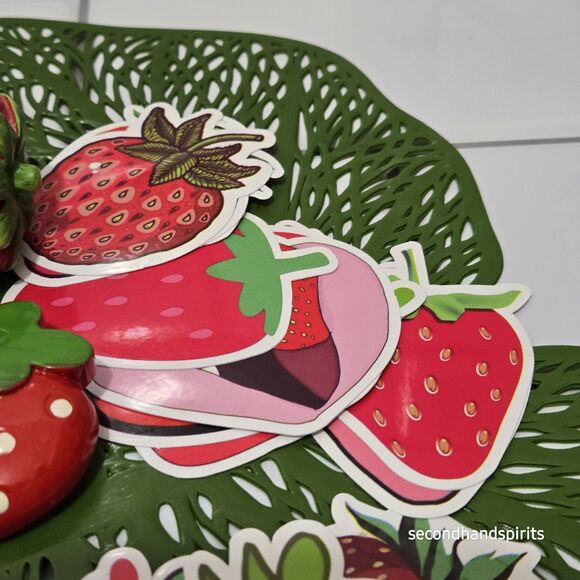 Strawberry Strawberries Themed Lot Stickers,Note Holder,pin and Ribbons. - Picture 9 of 10